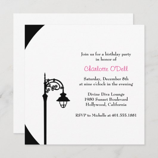 Retro/Vintage Geburtstagsparty Einladung (Vorne/Hinten)