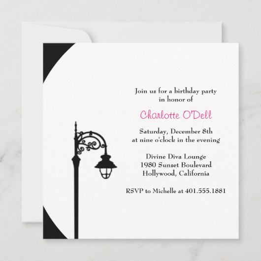 Retro/Vintage Geburtstagsparty Einladung (Vorderseite)