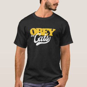 Retro Vintage Gehorche den Katzen Lustig Sarkastis T-Shirt