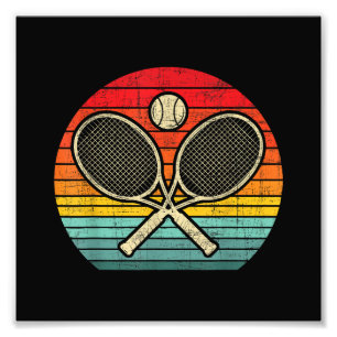 Retro Vintage gekreuzter Tennis-Schläger - Sportli Fotodruck
