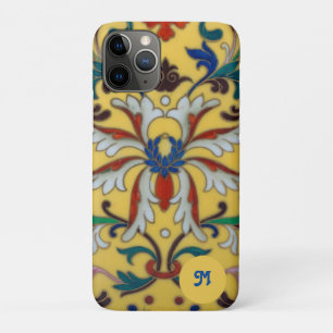 Retro Vintage Gelbe Blumen Botanische Monogrammier Case-Mate iPhone Hülle