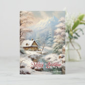 Retro Vintage, gemütliche Wintermärchen Feiertagskarte (Stehend Vorderseite)