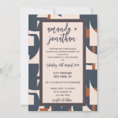 Retro Vintage geometrische Hochzeitskarte Einladung (Vorderseite)