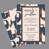 Retro Vintage geometrische Hochzeitskarte Einladung