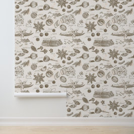 Retro Vintage Gewürze mit Namen Küche Tapete