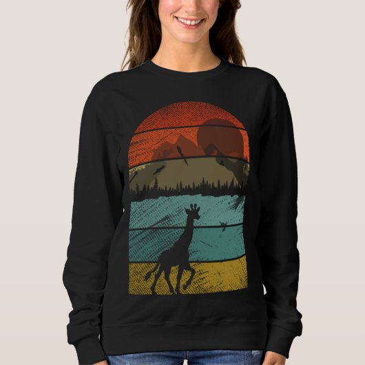 Retro vintage Giraffe and cute animal 4 Sweatshirt (Vorderseite)