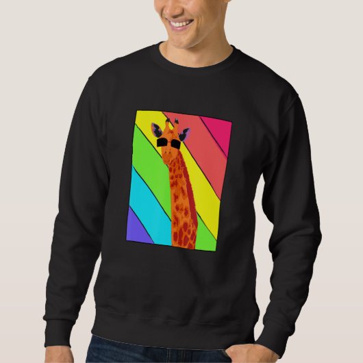 Retro Vintage Giraffe Sunglasses Giraffe Sweatshirt (Vorderseite)