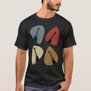 Retro Vintage Gitarrenplektrum Spieler Gitarrist B T-Shirt