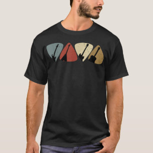 Retro Vintage Gitarrenplektrum Spieler Gitarrist B T-Shirt