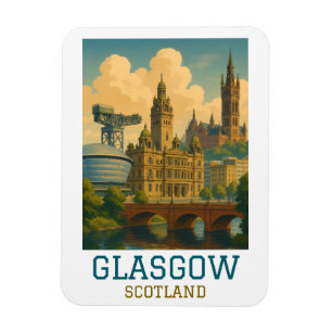 Retro Vintage Glasgow Schottland Stadtansicht Reis Magnet