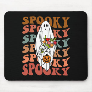 Retro Vintage Gnoovy Halloween Gruseliger Blumen G Mousepad