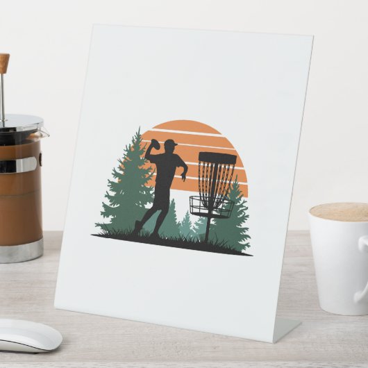 Retro-Vintage Golf-Disk-Wiedergabe Sockelschild (In Situ)