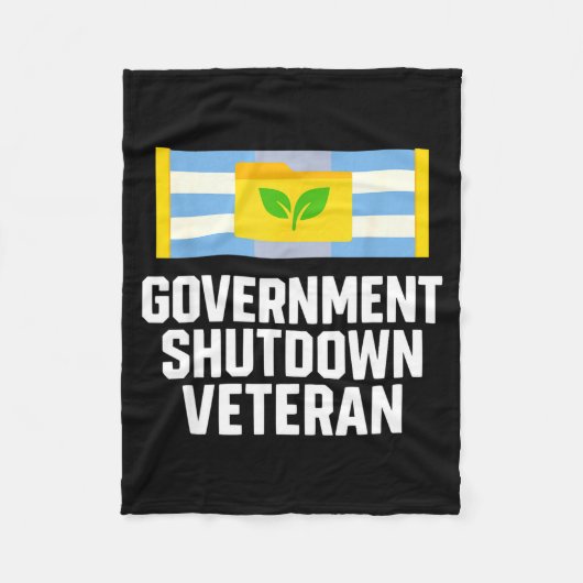 Retro Vintage Government Shutdown Veteran  Fleecedecke (Vorderseite)