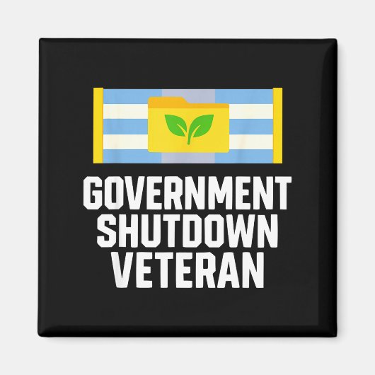 Retro Vintage Government Shutdown Veteran Magnet (Vorne)