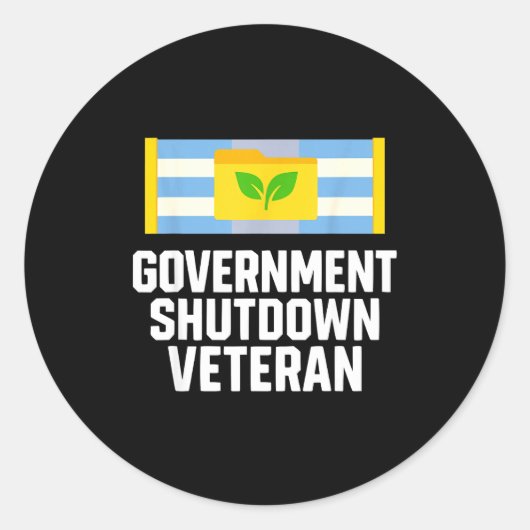 Retro Vintage Government Shutdown Veteran Runder Aufkleber (Vorderseite)