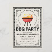 Retro Vintage GRILLEN Party Einladungen (Vorne/Hinten)