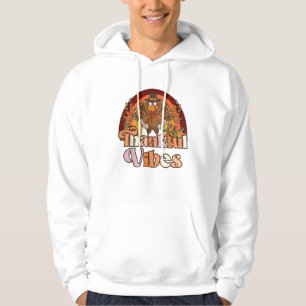 Retro Vintage Groovy Dankbare Stimmung Truthahn He Hoodie