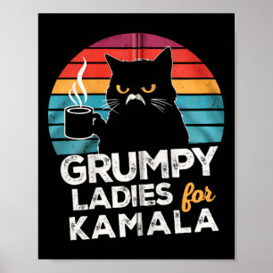 Retro Vintage Grumpy Ladys für Kamala Zip Hoodie Poster