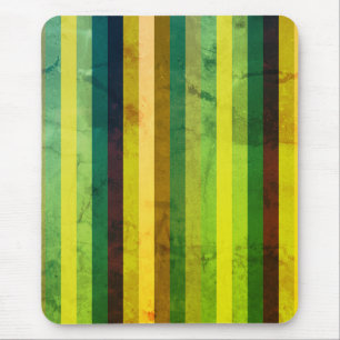 Retro Vintage Grün Gelbe Streifen - 70er Grunge Mousepad