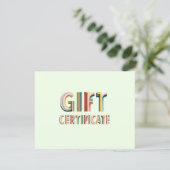 Retro Vintage Grün Geschenkgutschein (Stehend Vorderseite)