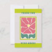 Retro Vintage grüne Blume Danke Karte (Vorderseite)