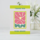 Retro Vintage grüne Blume Danke Karte (Stehend Vorderseite)
