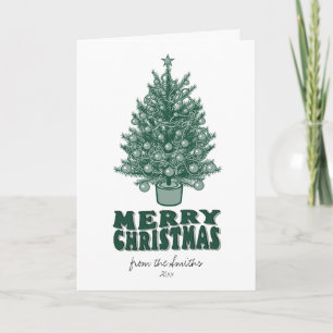 Retro Vintage Grüner Weihnachtsbaum nicht fotograf Feiertagskarte