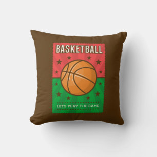 Retro Vintage Grunge Rosa Grün Basketball Kissen