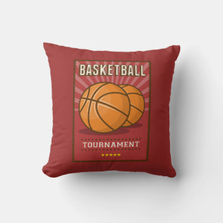 Retro Vintage Grunge Roter Basketballspieler Kissen