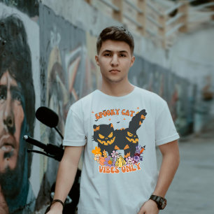 Retro Vintage Grusel Katzen Vibes Only T-Shirt