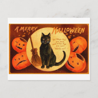 Retro Vintage Halloween Ein fröhliches Halloween Postkarte