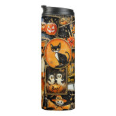 Retro Vintage Halloween Fun Collage Thermosbecher (Nach rechts gedreht)