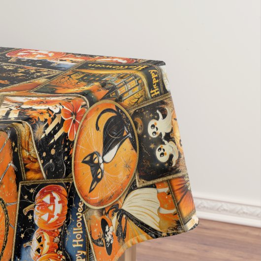 Retro Vintage Halloween Fun Collage Tischdecke (Beispiel)