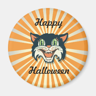 Retro Vintage Halloween-Katze Magnet