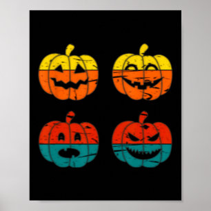 Retro Vintage Halloween Kürbis mit Laterne Poster