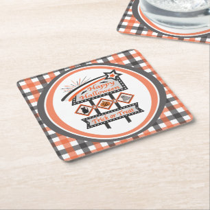 Retro-Vintage-Halloween-Schild – Süßes oder Saures Rechteckiger Pappuntersetzer