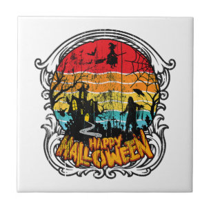 Retro Vintage Halloween - Vintage Halloween Fliese