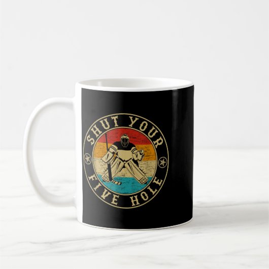 Retro Vintage Halt Deinen Fünf Loch Kaffeetasse (Links)