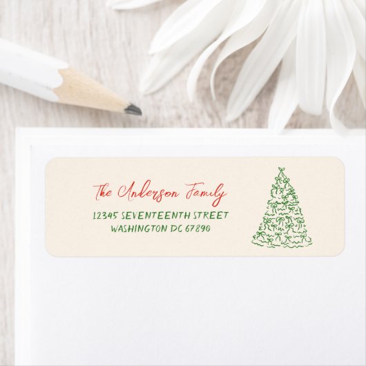 Retro Vintage Hand Drawn Ribbons Treweihnachtliche (Insitu)