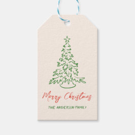 Retro Vintage Hand gezeichnet einzigartigen Baum W Geschenkanhänger