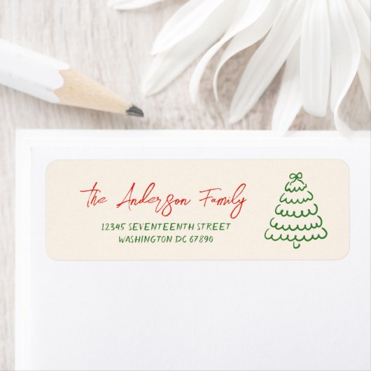 Retro Vintage Hand gezeichnete Bow Tree Einzigarti (Insitu)