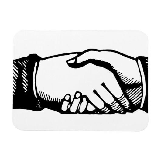 Retro Vintage Hände Handschlag Gratulation Magnet (Horizontal)