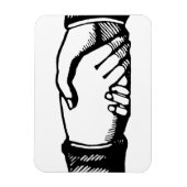 Retro Vintage Hände Handschlag Gratulation Magnet (Vertikal)