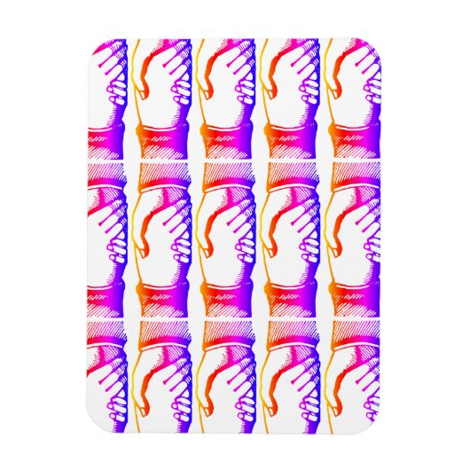 Retro Vintage Hände Handschlag Gratulation Magnet (Vertikal)