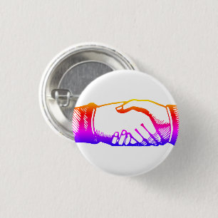 Retro Vintage Hände Handschlag Gratulations Pin Button