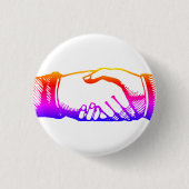 Retro Vintage Hände Handschlag Gratulations Pin Button (Vorderseite)