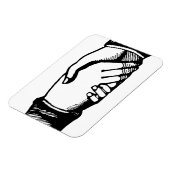 Retro Vintage Hands Handshake Congratulations Magnet (Linke Seite)