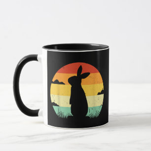 Retro-Vintage-Hase im Stil der 80er für Kaninchenl Tasse