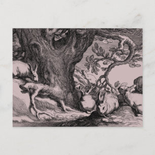 Retro Vintage Hasen Postkarte