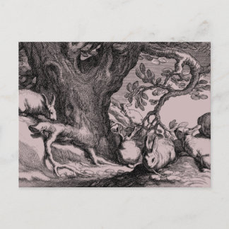 Retro Vintage Hasen Postkarte